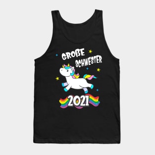 Große Schwester 2021 Einhorn Geschwister Mädchen Tank Top